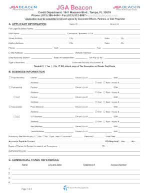 Beacon Roofing Supply Business Credit Application