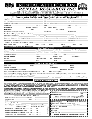 Rental Application Form