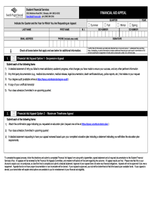 Financial Aid Appeal Form