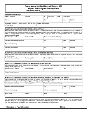 Impact Aid Program Survey Form