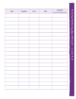 Network Gathering Activity Form