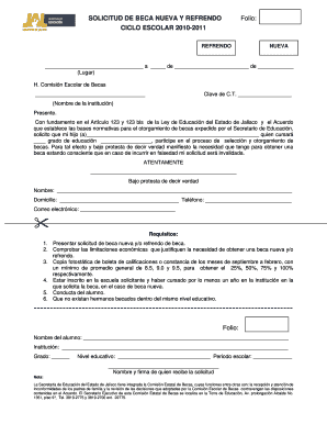 Solicitud de Beca Nueva y Refrendo