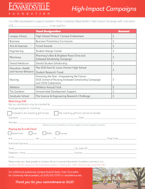 Southern Illinois University Edwardsville Donation Form