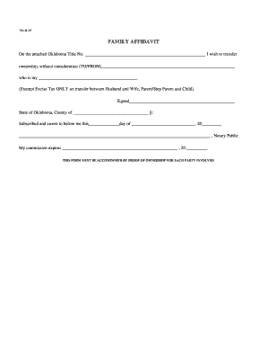 Oklahoma Family Affidavit