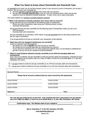 United Bank Overdraft Protection Agreement