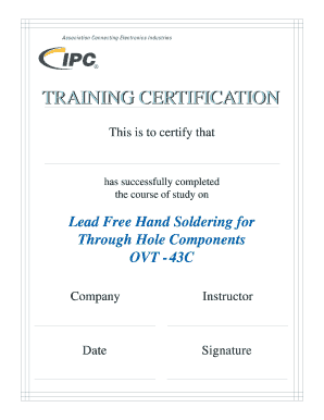 Lead Free Hand Soldering Certification
