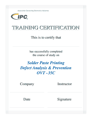 Solder Paste Printing Certification