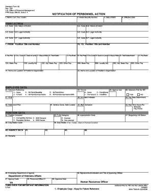 Standard Form 50 Notification of Personnel Action