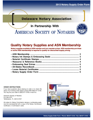 Notary Supply Order Form