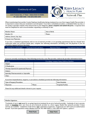 Continuity of Care Request Form