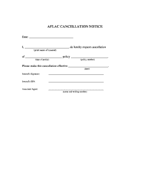 AFLAC Cancellation Notice