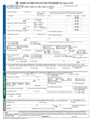 Crime Victims Application for Benefits