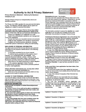 Privacy Consent and Acknowledgement Form