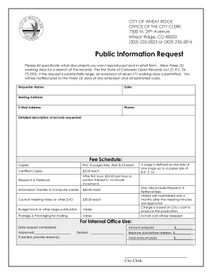 Colorado Public Information Request Form