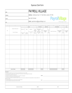 Expenses Claim Form