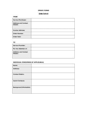 Service Order Form B