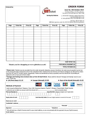 GBTicket Order Form