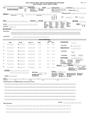 Multifamily Data Input Form