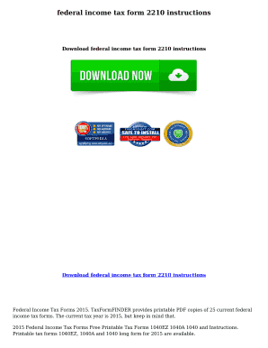 IRS Form 2210 Instructions