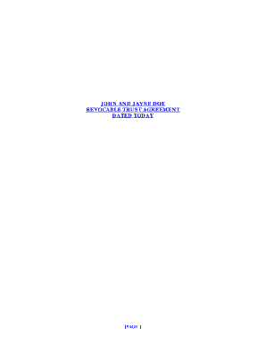 What is a trust in simple terms - JOHN AND JAYNE DOE REVOCABLE TRUST AGREEMENT DATED TODAY - shirleylaw