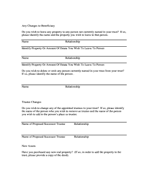 Trust Amendment Worksheet