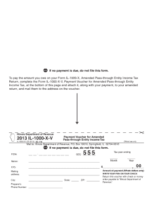 Illinois IL-1000-X-V Payment Voucher for Amended Pass-through Entity Income Tax