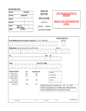 Dog License Application