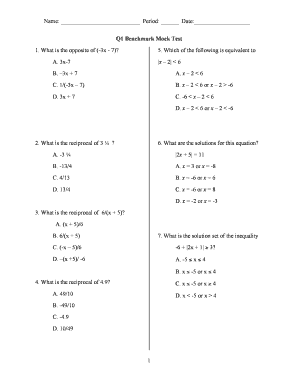 Q1 Benchmark Mock Test