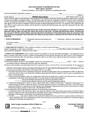 North Carolina Exclusive Buyer Agency Agreement