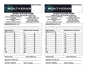 Silent Auction Form