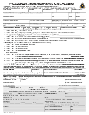 Wyoming Driver License/ID Application