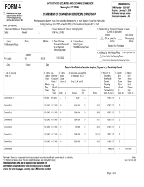 Form 4 Statement of Changes in Beneficial Ownership