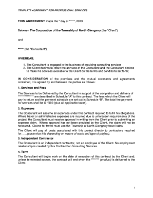 Professional Services Agreement Template