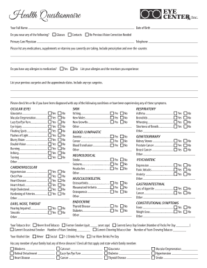 Health Questionnaire