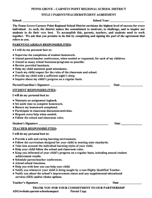 Title I Parent-Teacher-Student Agreement