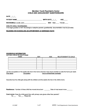 Child and Adolescent Questionnaire