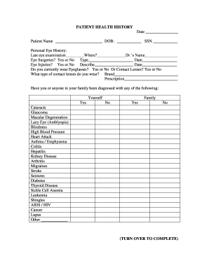 Patient Health History Form