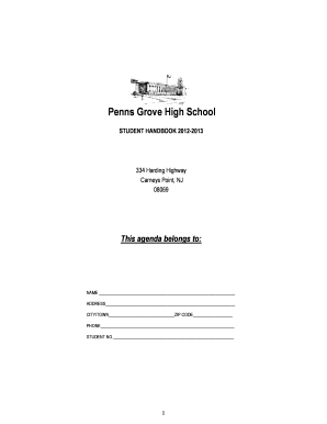 Penns Grove High School Student Handbook 2012-2013