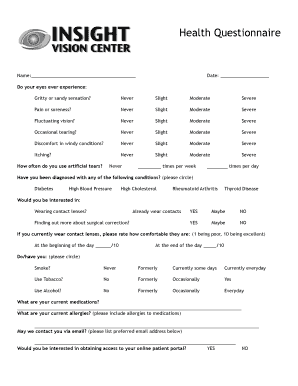 Health Questionnaire