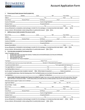 Account Application Form