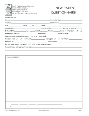 New Patient Questionnaire