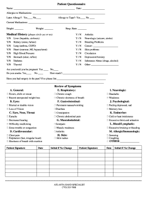 Patient Questionnaire