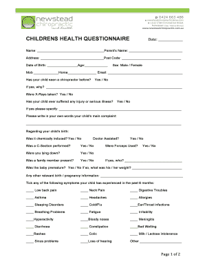 Children's Health Questionnaire
