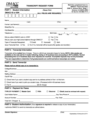 DMACC Transcript Request Form