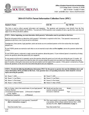 2014-15 FAFSA Parent Information Collection Form
