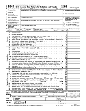 US Income Tax Return for Estates and Trusts