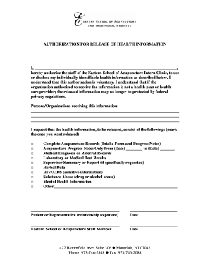Authorization for Release of Health Information