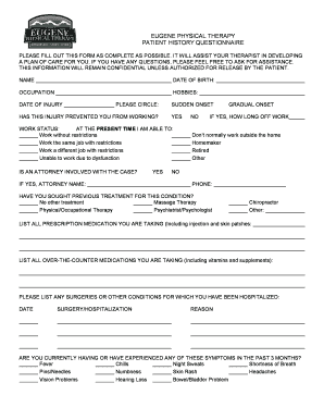 Patient History Questionnaire
