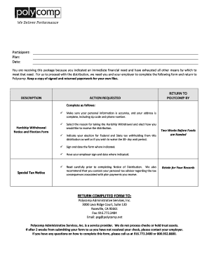 Hardship Withdrawal Notice and Election Form