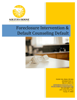 Foreclosure Intervention & Default Counseling Form